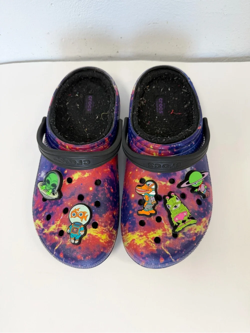 CROCS Kids Galaxy Nebula Clogs with Space Jibbitz - Purple/Orange
